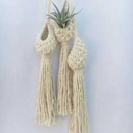 Handvävd bohemisk tapestry Net Bag Air Pineapple Flower Chomby Cotton Round Utsökt konstnärlig atmosfär Kreativ vit tvättbar canasta de flores