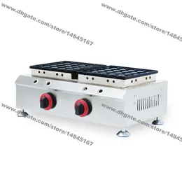 Uso comercial Non-stick GAS GAS Dual 50pcs mini holand￩s panqueque Poffertjes Maker Machine Baker Pan de molde de hierro Basco de masa 330V