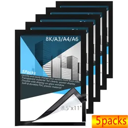 Frames 5 Stück A3A4A6 magnetisches Bildpapier Infodisplay Wandplakat Türschildhalter selbstklebend Po-Album Kühlschrank 221102
