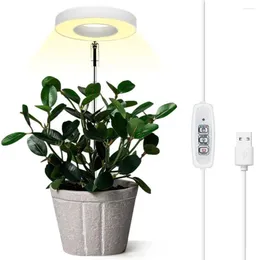 Grow Lights LED Full Spectrum med USB -laddare Automatisk timer 5V l￥g s￤ker sp￤nningslampa f￶r inomhusv￤xter