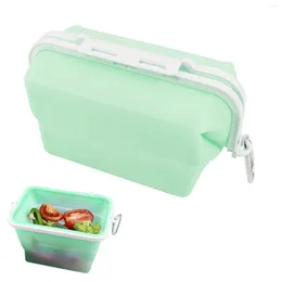 Skålar Återanvändbara förvaringspåsar Collapsible Sandwich Containrar Mikrovågsugn frys Safe Portable Silicone