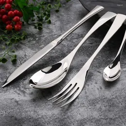 Flatware Sets 4pc/16pc/24pc 304 Contact Grade Inox Mirror Finish Tableware Set Heavy Stainless Steel Banquet Use Cutlery