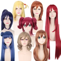 Perucas de Cosplay Long Curly Clip on Ponytails Hair Wig Snthetic Hairs para Party Party Natural Looking por atacado