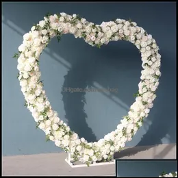 Party Decoration Heart Shaped Flower Row Arrangement Wedding Bakgrund Arch Set Stage Props Decor Stand Drop Delivery 2021 Dec OT7NZ