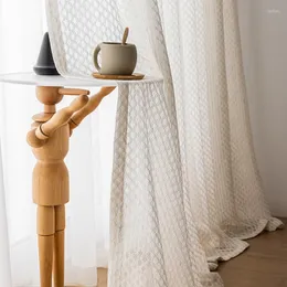 Curtain Geometric Beige Curve Sheer Curtains For Living Room Japan Tulle Window Bedroom Lace Voile Fabrics Drapes