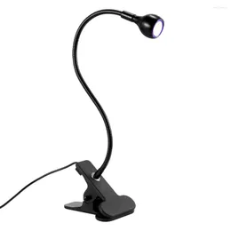 Table Lamps 395nm LED Ultraviolet Lights Clip-On Flexible Metal Tube UV Lamp USB Mini Gel Curing Light Desk For DIY Nail Art