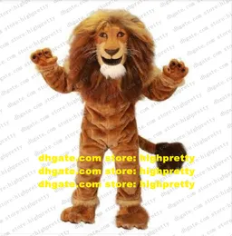 Peluche Peloso Leone coraggioso Costume della mascotte Personaggio dei cartoni animati per adulti Vestito Vestito Promozioni di marketing Apertura e chiusura zz7884