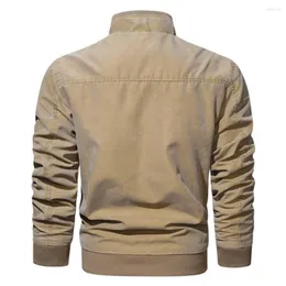 Men's Jackets Trendy Bomber Jacket Super Soft Pure Color Ribbing Bottom Windbreaker Stand Collar Plus Size Men For Daily Wear