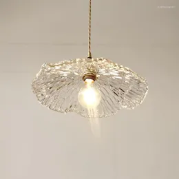 Pendant Lamps Simple Brass Glass Light Creative Nordic Restaurant Bedroom Lighting Balcony Living Room Lotus Leaf Lamp