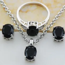 Brincos de pulseira Colar Moda Moda J￳ias Conjunto de J￳ias Artificial de Zirc￣o Black Black Com anel para Festas de Casamento Charm Drop Smt75