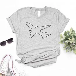 Pilot Prind Print Women Camise Casual Camiseta para Yong Lady Girl Top Tee 6 Cores Drop