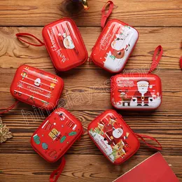 크리스마스 선물 동전 지갑 직사각형 만화 지퍼 가방 이어폰 비즈니스 카드 저장 상자 액세서리 가방
