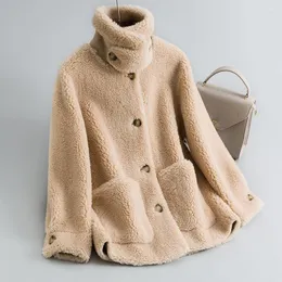 여자 모피 가온 따뜻한 겨울 모방 두꺼운 양 깎는 코트 암컷 화합물 포켓 wq2363 공장 드롭 스쉽