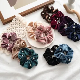 امرأة أنيقة الشعر لؤلؤة الشعر حبات الفتيات scrunchies عصابات المطاط