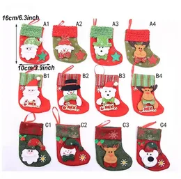 UPS DHL Weihnachtsdekorationen Pailletten Aufbewahrungsbügel Geschenktüte Strock Snowman Santa Claus Elk Baumdekoration Socken Weihnachtsstrümpfe