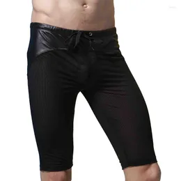 Erkek şort örgü nefes alabilen sıradan erkekler iç çamaşırı pantolon yaz spor spor salonu fitness siyah sweatshorts elastik hızlı kuru mayo