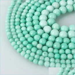 Stone 8Mm Natural Stone Amazonite Beads Round Loose 6Mm 10Mm 12Mm For Jewelry Making Necklace Diy Bracelet Drop Delivery 2021 Dhhab