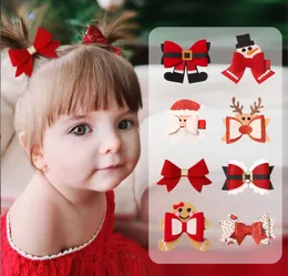 INS 8 cores cerca de 2,36 polegadas de Natal Paillette Hair Bow Girl Barrettes Girls Acessórios Lucky Deer Horn Kids Party Clipper Gift
