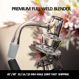 Dilek iyi blender kuvars banger sigara içme aksesuarları eğimli kenar tam kaynak terp bulantı 10mm 14mm 18mm 18mm bong dab yağ pistleri için sorunsuz çivi