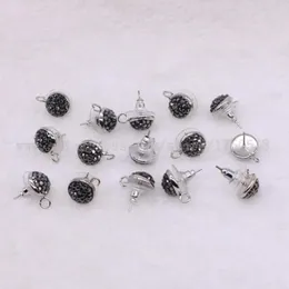 Серьги с шпилькой 10 пары круглые украшения нахождение MM Black Beads Gems Gems Stone Fashion Studs 2846