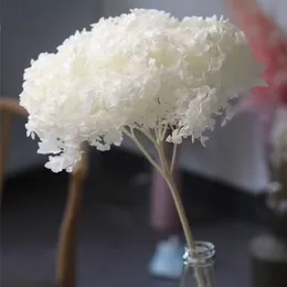 Natural imortal hortênsia flores secas buquê artesanal diy material tema branco para casa ornamento decoração de casamento