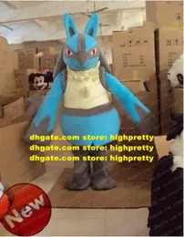 Vivid Blue Pocket Monster Mascot Costume Mascotte Monstrosity Freak With Yellow Prickly Coat Long Blue Tail No.1238 Free Ship