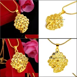 Collane con ciondolo Collane con ciondolo Catena di pavone Oro giallo riempito Classico da donna Collana con ciondolo Regalo Consegna a goccia Gioielli P Dh1Vy