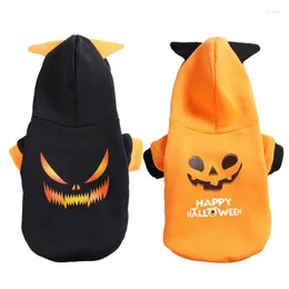 Vestuário para cães roupas de estimação quente para cães pequenos cães engraçados casaco de halloween jaqueta de inverno cosplay transforma padrão de abóbora