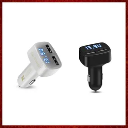 CC455 Universal Dual Dual USB 2 شاحن منفذ 4 في 1 Car DC 5V 3.1A درجة حرارة عرض LED الرقمية/الأزرق/الجهد