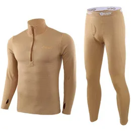 Tuta Intimo Termico Imposta Uomo Inverno Manica lunga Top Pantaloni Sport Allenamento tattico Fitness Fleece Thermo Y2211