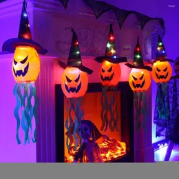 Струны светодиодные украшения Хэллоуина мигая легкая струна висят фестиваль призраков, одеваясь, светящаяся шапка, шляпа, лампа ужас, домашний декор, домашний декор