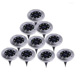 10pcs 태양열지면 조명 8 LED 야외 정원 풍경 경로 묻힌 바닥 지하 램프