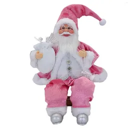 Decorazioni natalizie Regalo dell'anno Bambola di Babbo Natale Ornamenti per la casa alta Regali giocattolo per bambini Navidad rosa