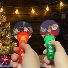 Lanterna de projeção de brinquedos de Natal portátil Padrão de desenho animado Brinquedos brilhantes brinquedos educacionais para crianças Presentes de natal