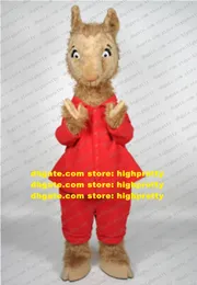 O traje de mascote de lhama llama, pijama alpaca alpacos yamma lama caráter de desenho animado adulto agradece que os convidados ZZ8291