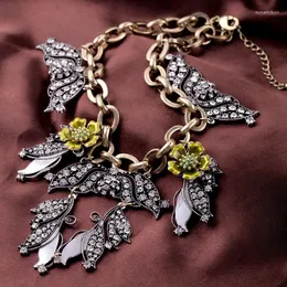 Halsband Antik Silber Farbe Anhänger Emaille Blumen Kostüm Übertreibung Statement Halskette Für Frauen Berühmter Modeschmuck