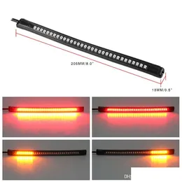 Araba ampulleri 2x Esnek LED motosiklet fren lambaları dönüş sinyal ışığı şeridi 48 LED'ler plaka yanıp sönen kuyruk durdurma bırakma teslimat 202 dhlfw