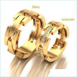 Cluster-Ringe Cluster-Ringe Huitan Special 2 Stück Finger Punk Geometrisch Mode Gold Rose Zwei Farben erhältlich für Frauen Rom Hohl Männer Dhdwt