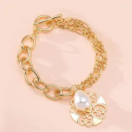 Braccialetti a maglie ORNAPEADIA Bracciale in oro regolabile alla moda per donna Gioielli di perle femminili all'ingrosso Egirl Luxury