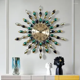 Wall Clocks Luxury Metal Silent Clock Mechanism Clockwork Art Large For Living Room Decoratie Woonkamer Design Decoration