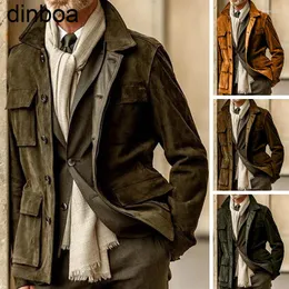 남자 트렌치 코트 Dinboa-2022 남성용 봄과 가을 유럽 미국 대외 무역 남성용 의류 스웨이드 캐주얼 패션