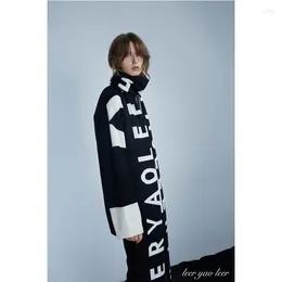 Women's Sweaters Designer Model Leak-Picking Double-Sided Two-Color Letter Woven Flower Super Long Woolen Knitting Scarf Unisex