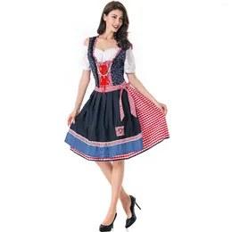 Casual Dresses Ladies Sweater Dress Women's Cospaly Ethnic Top Split förkläde från axel Oktoberfest Women Cocktail Party Long Long