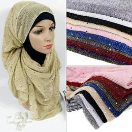 Ethnic Clothing Fashion Ceary Kobiety długi hidżab szalik muzułmańska dama nagłówek Islam Turkish błyszczący szal headscarves afryka
