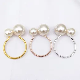 Pearl servett ringer guld silver servett spännen för tacksägelse julbröllop matbord dekor