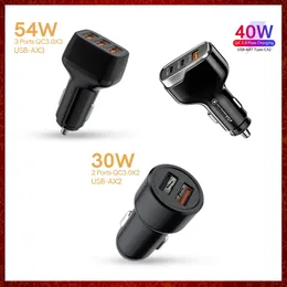 CC429 QC 3.0 Carregador de carro 4 portas PD Carregamento rápido no carregador de carro do tipo C Rap Charger para iPhone12 Samsung Huawei Xiaomi