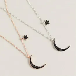 Collane con ciondolo S925 Collana color argento Gioielli Star Moon Semplice catena clavicola 2022 Regalo commemorativo da donna