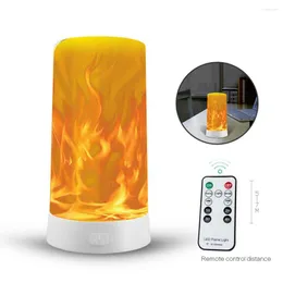 Nattljus 3D Fire Flimer Light USB Laddad inomhus/utomhusdimbar lykta lampa f￶r Halloween Christmas Party