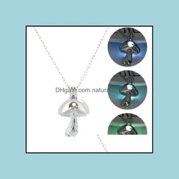 Pendant Necklaces Pendant Necklaces Pendants Jewelry 3 Colors Glow In The Dark Mushroom Necklace Hollow Pearl Cages Luminous Dh6Ta D Ot82D