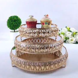 Bakeware Tools Set Gold Wedding Dessert Tray Cake Stand Cupcake Pan Display Table Decoration Party Mirror